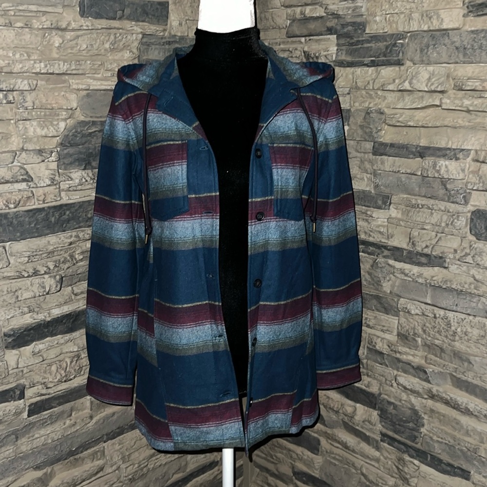 Pendleton Virgin Wool Hoodie Shacket - image 1